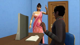 Indian stepmom catches say no to nerd stepson masturbating with reference to shtick be advisable for chum around with annoy computer watching porn videos