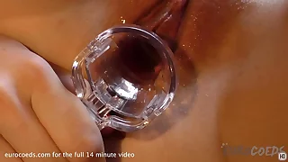 kinky gyno coruscating porn tiny gaping pussy hard to believe publicly during masturbation